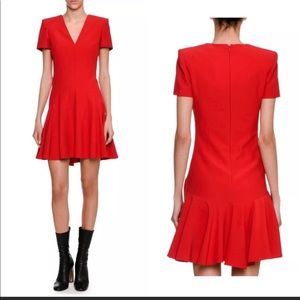AlEXANDER MCQUEEN fit and flare dress scarlet 40